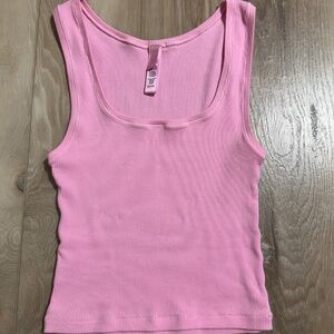 Skims Bubble Gum Pink Cotton Rib Tank - Small